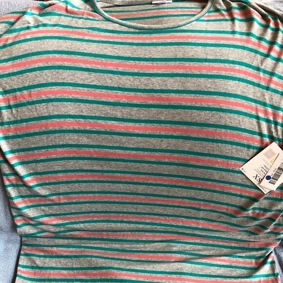 Nwt Womens XSmall LuLaRoe Irma SS Striped Shirt - Picture 1 of 5